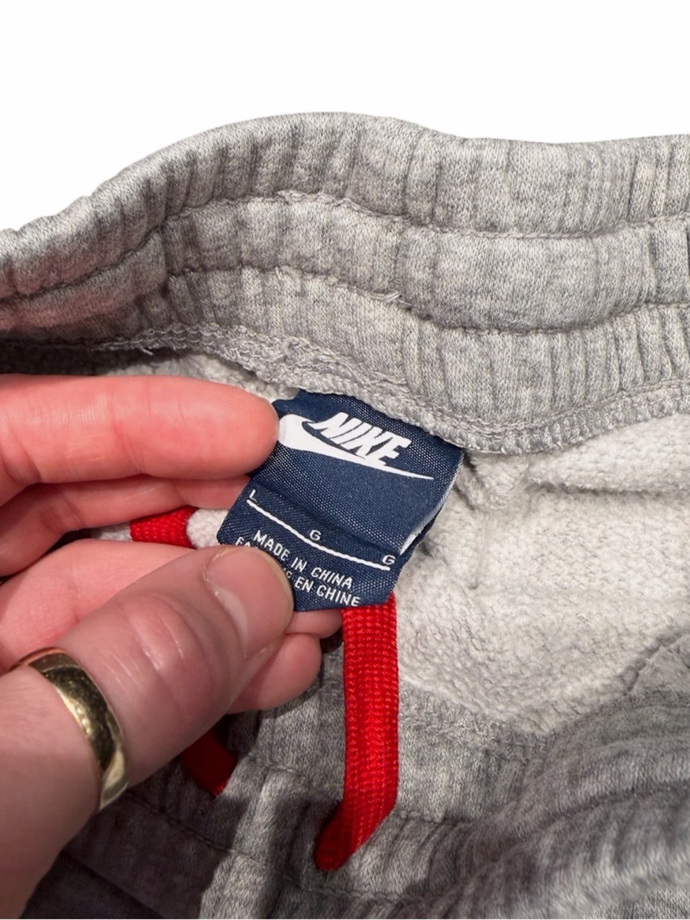 Nike Kids Light Gray Fleece Joggers with Swoosh - Picture 4 of 6